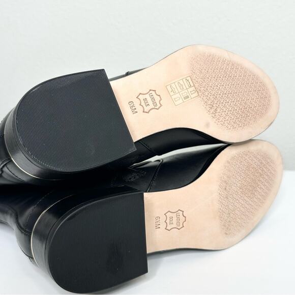 TORY BURCH Sofia Black Leather Riding Boot Knee-High Extended Width Size 6.5 NEW - Picture 7 of 9